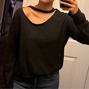 Trendy cut out sweatshirt